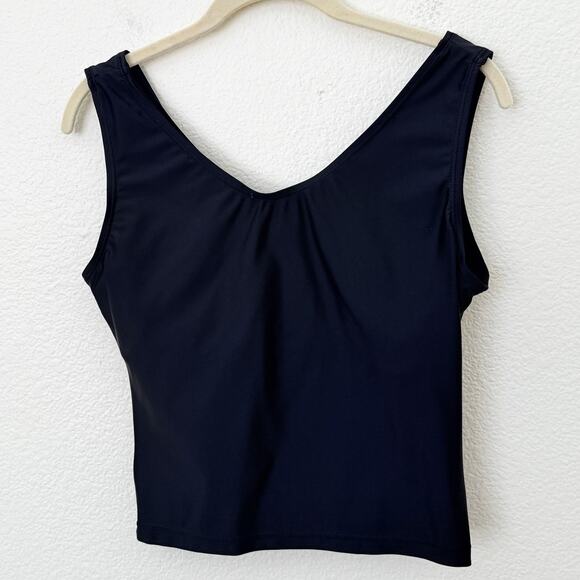 [Honeymark] Black Basil Wrap Swim Tank Top Stretch Workout Modest Size Medium M - Picture 4 of 11